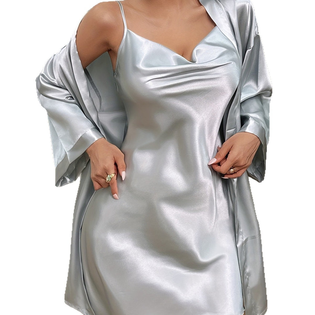 Pajama Set Home Wear Set Viscose Slip Dress Nightgown