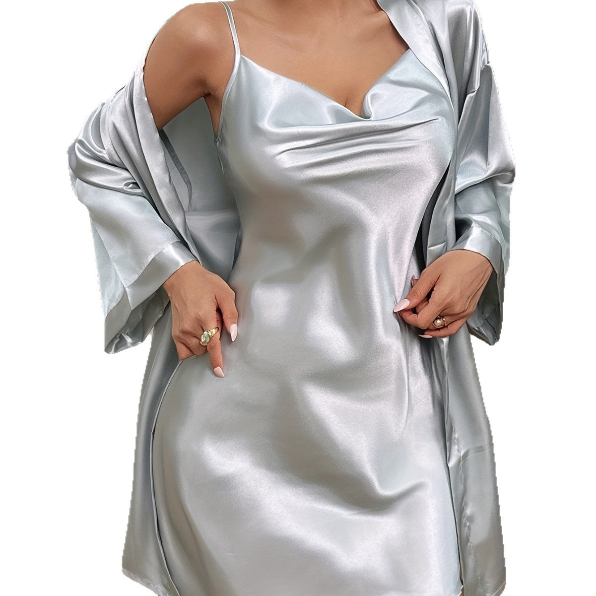 Pajama Set Home Wear Set Viscose Slip Dress Nightgown